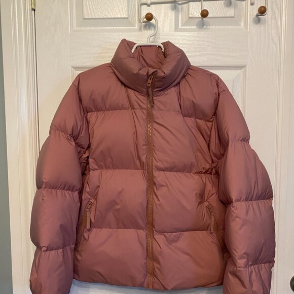 TNA Aritzia Goose Down Mega Puff Pink Puffer Jacket Coat Relaxed Fit Size Small - Picture 1 of 8